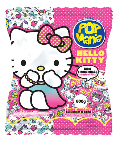 Pop Mania Hello Kitty Sweet Morango com recheio de chicle