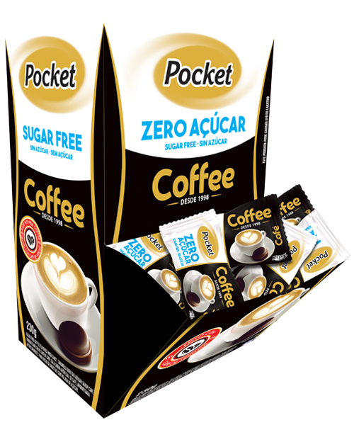 Bala Pocket Zero Açúcar Basculante Café