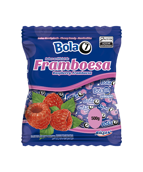Bala Mastigável Bola 7 Framboesa