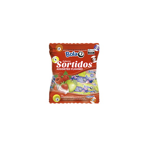Bala Mastigável Bola 7 Sortidos