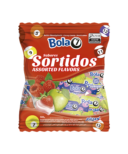 Bala Mastigável Bola 7 Sortidos