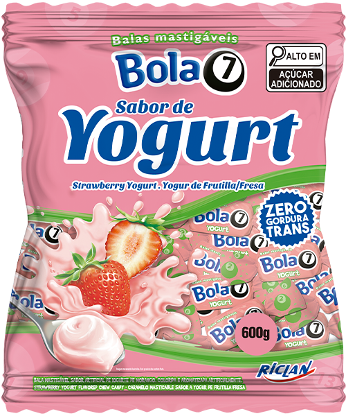 Bala Mastigável Bola 7 Yogurt