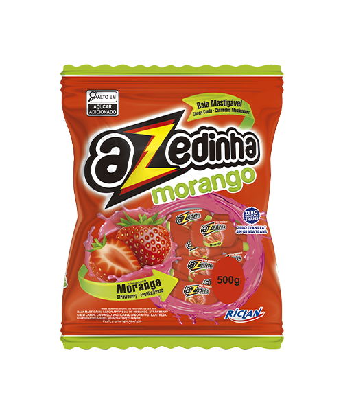 Bala Mastigável Azedinha Morango