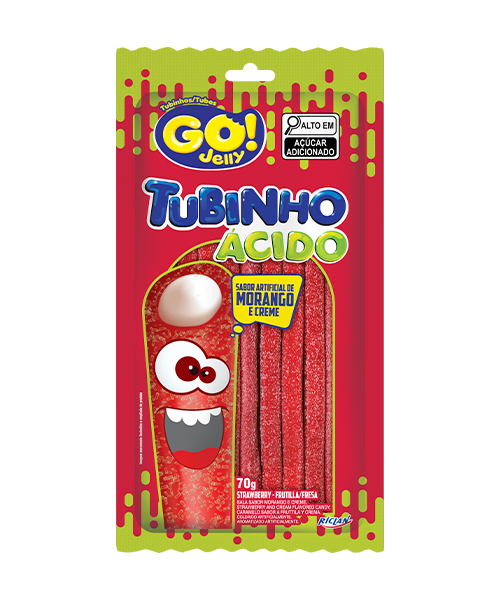 Go Jelly: Tubo 70g (Português do Brasil) Morango Ácido