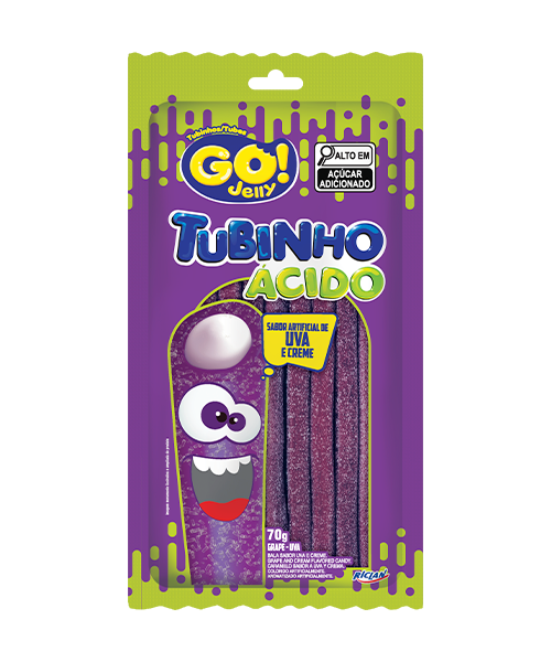 Go Jelly: Tubinho 70g Uva Ácido