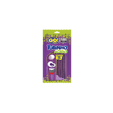 Go Jelly: Tubinho 70g Uva Ácido